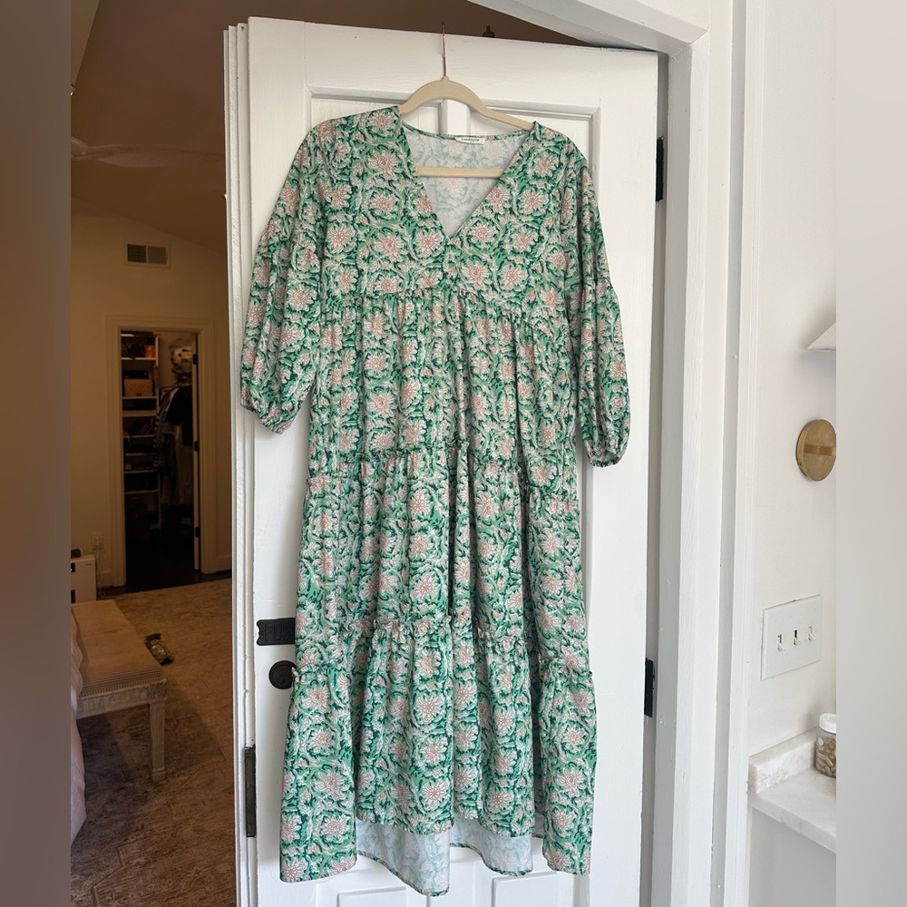 Sundayup Green Floral Dress